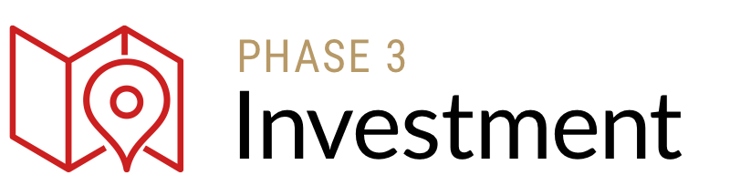 Phase 3 Investment with map icon header image.